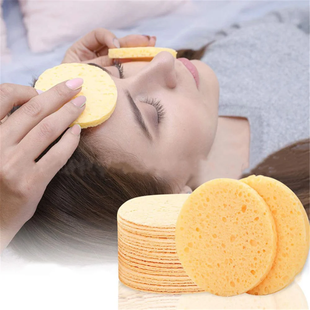 10pcs Face Cleaning Sponge Pad for Exfoliator Mask Facial SPA Massage Makeup Removal Thicker Compress Cosmetic Puff Reusable