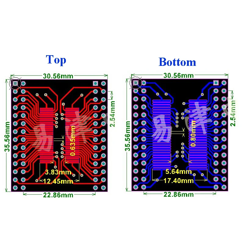 Tssopii tssop56 0.635mm/0.8mm para dip56 ic adaptador tssop56 soquete teste experiência placa pcb