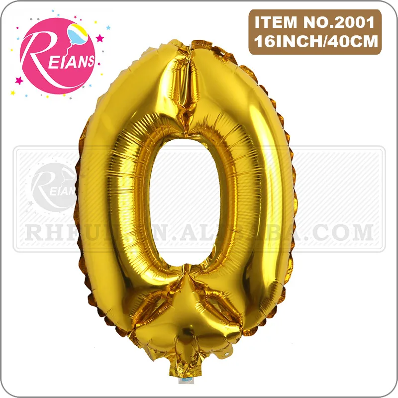 16 inch Gold Letter number Foil Balloons Inflatable Aluminum Ball Wedding Party Decoration Balloon Happy Birthday Party Supplies