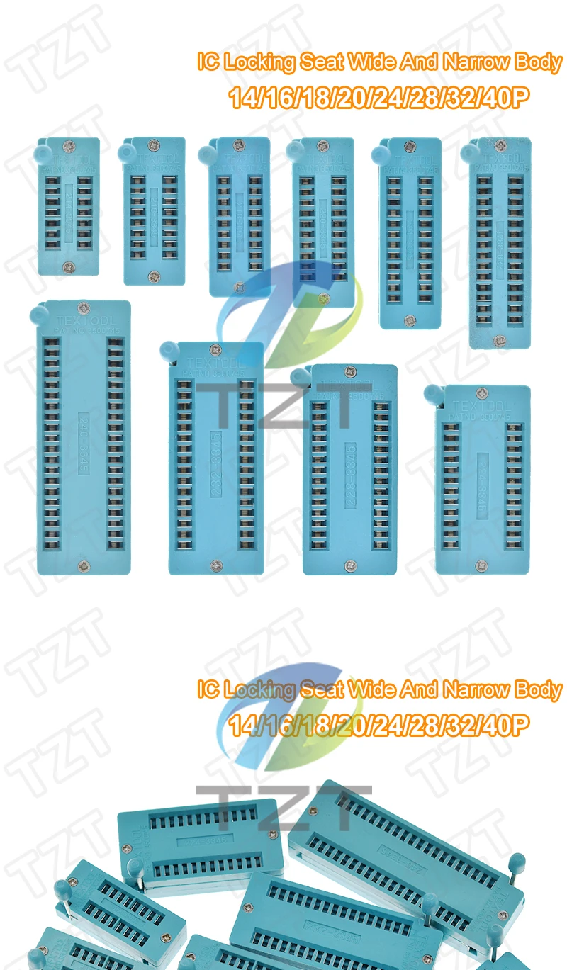 1/3PCS 4 16 18 20 24 28 32 40 P Pin 2,54 MM Grüne Universal-ZIF-Buchse Test-Löttyp Verriegelungsbuchse ZIF-Buchse TZT – Detail 8