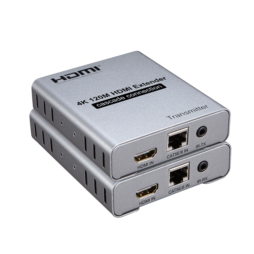 HDMI Extender 4K@30HZ 120M Over RJ45 Ethernet Lan CAT5e Cat6 Cable Cascade Connection Extension PC DVD TO TV