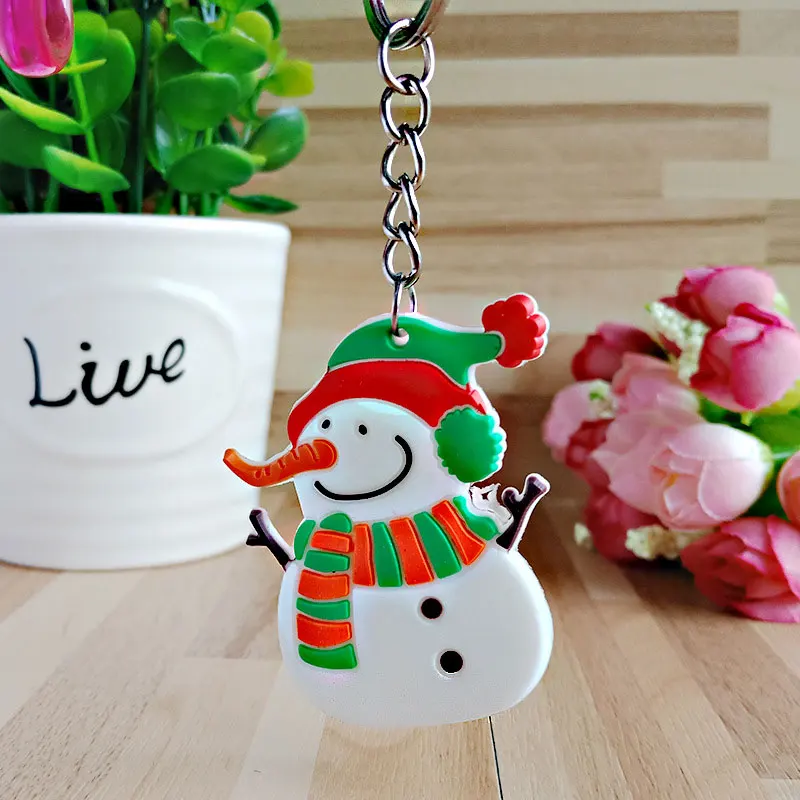 

100PCS mixed 10 designs 5cm Santa Claus key chains Christmas gift soft pvc keychain KIDS TOYS Christmas tree ornaments