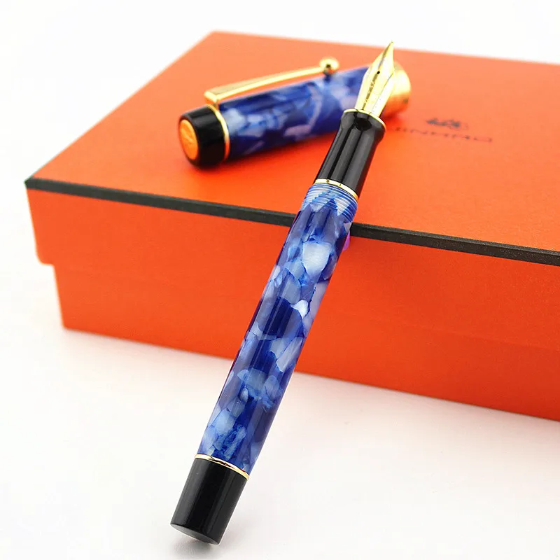 

Jinhao 100 Centennial Resin Fountain Pen 18KGP Medium / Bent Nib 0.6 /1.2mm Golden Clip with Converter Business Office Gift Pen