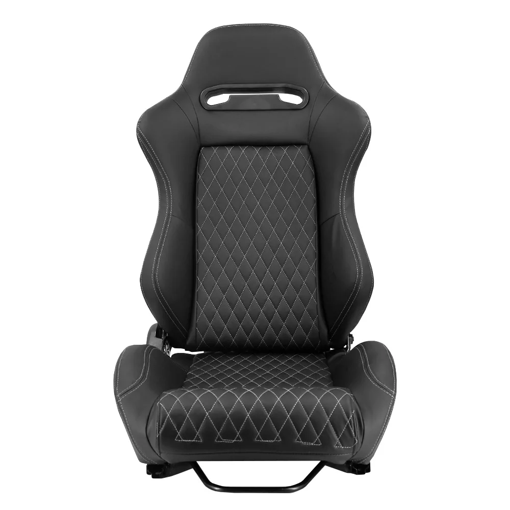 Black PVC Carbon Look With Double Slider And Single Adjustor For Automobile Car Use Sports Racing Seat