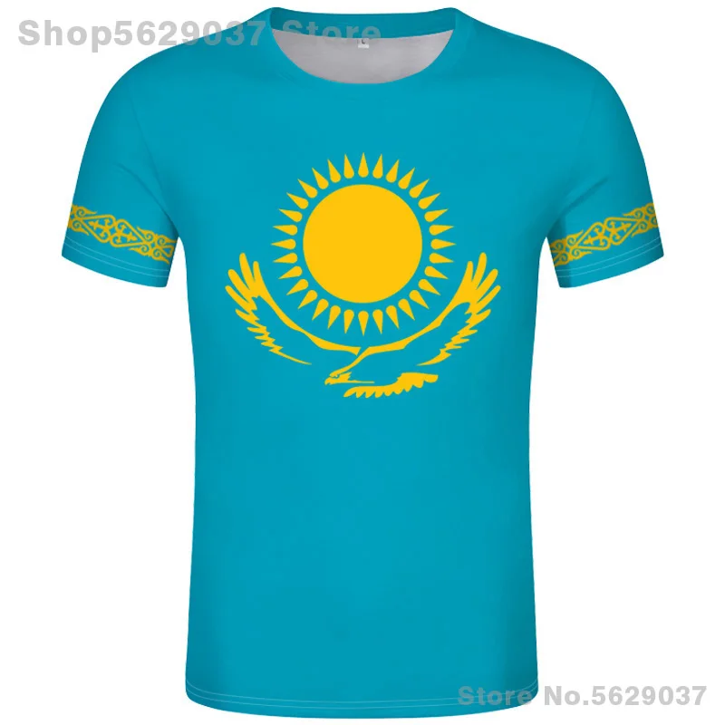 Kazakhstan T Shirt Diy Free Custom Made Name Number Kaz T-Shirt Nation Flag Kz Russian Kazakh Country College Print Logo Clothes