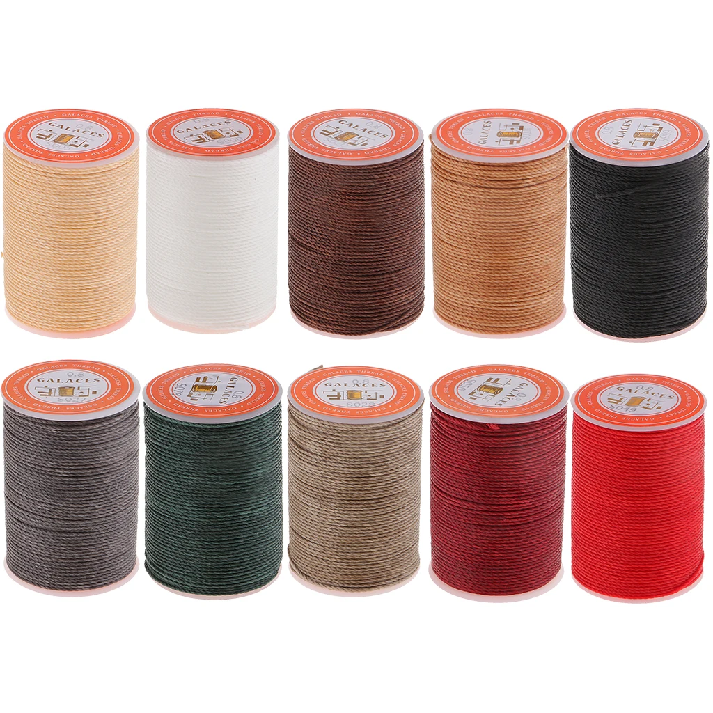 1 Spool 60 Yards Leather Sewing Round Waxed Thread Cord 0.8mm DIY Hand Stitching Craft