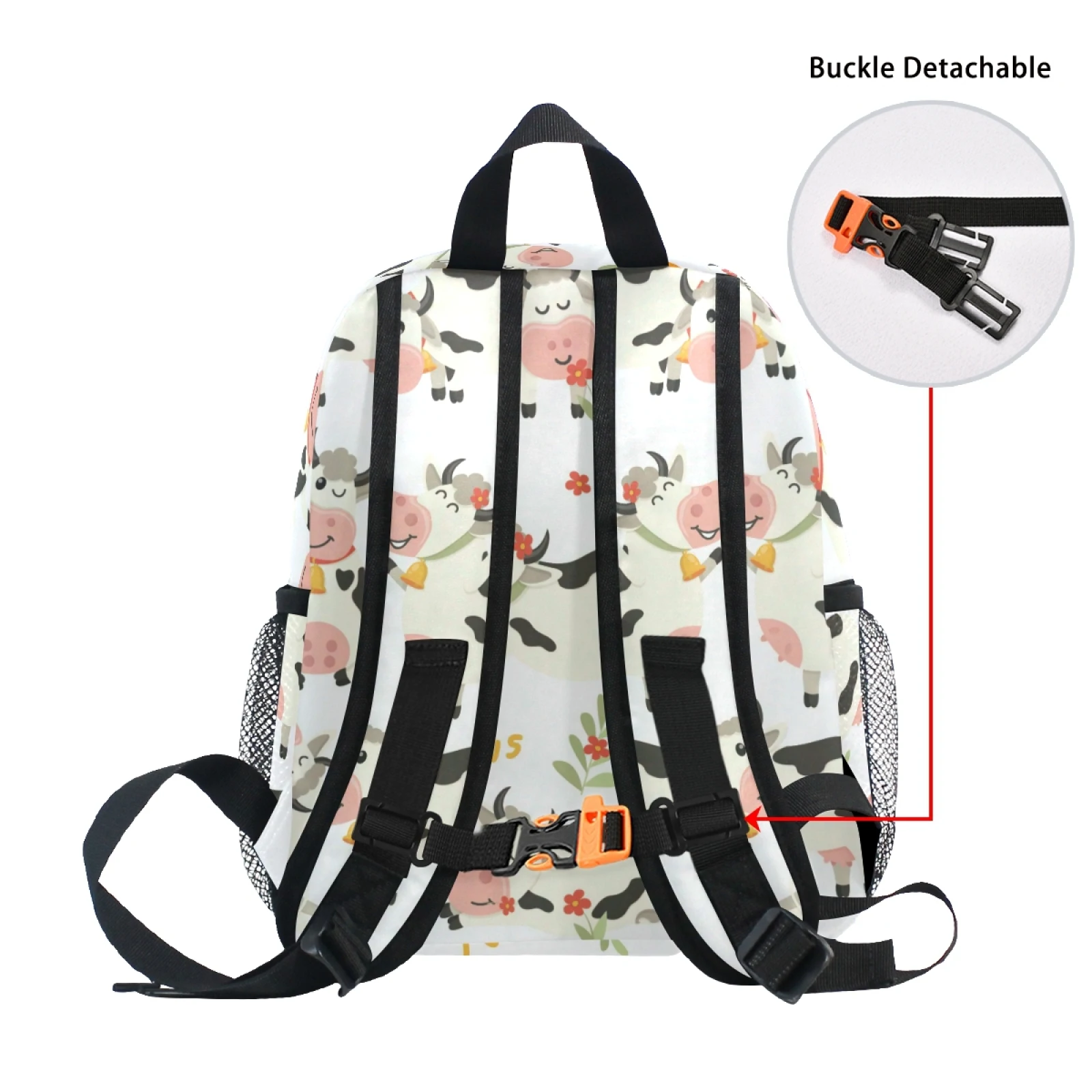 Mochila escolar antipérdida para niños, morral de hombro impermeable, a la moda, con bonito diseño de vacas, novedad de 2021