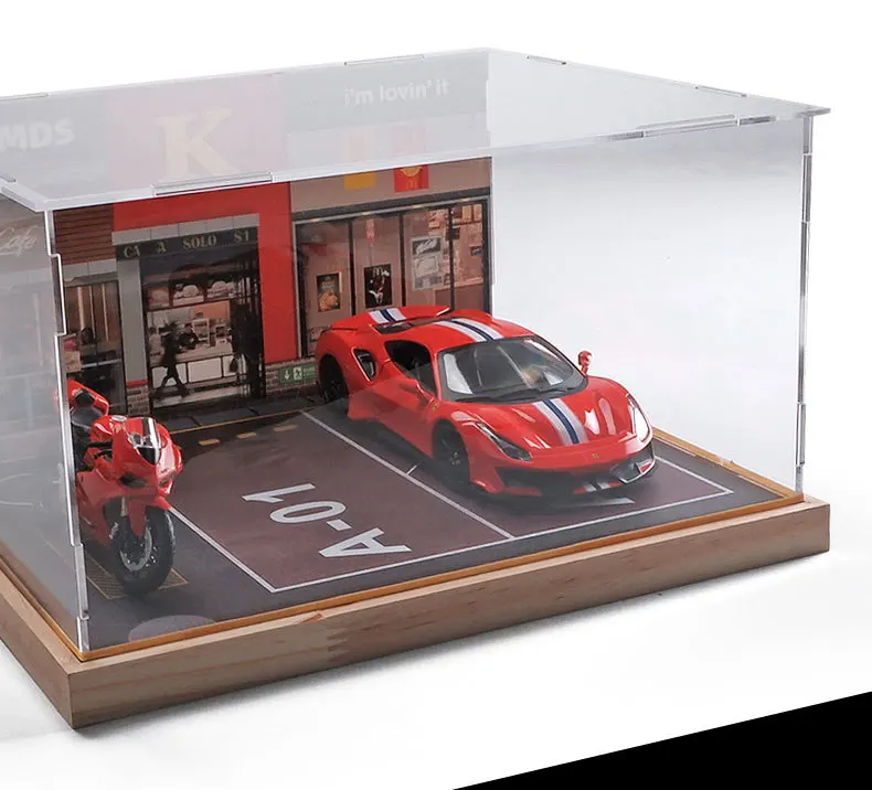 1:24 Car Model Toy Storage Box Simulated Parking Lot Model Car Display Box Underground Parking Garage Model Scenarios