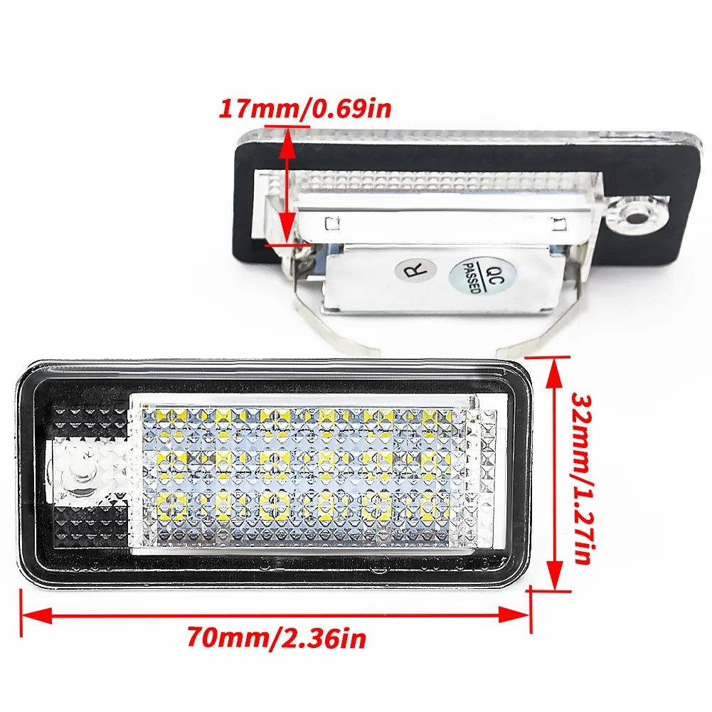 18 LED 6000K License Number Plate Light Lamp For Audi A3 S3 A4 S4 B6 B7 A6 S6 A8 Q7 NO Canbus Error