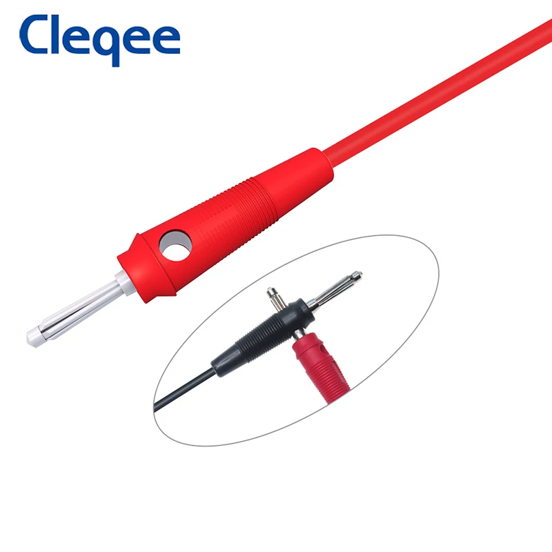 Imagem -04 - Cleqee P1067 Banhado a Ouro Cobre Puro Bnc Macho Plug para mm Banana Plug Cabo Coaxial Osciloscópio Teste de Chumbo 120cm