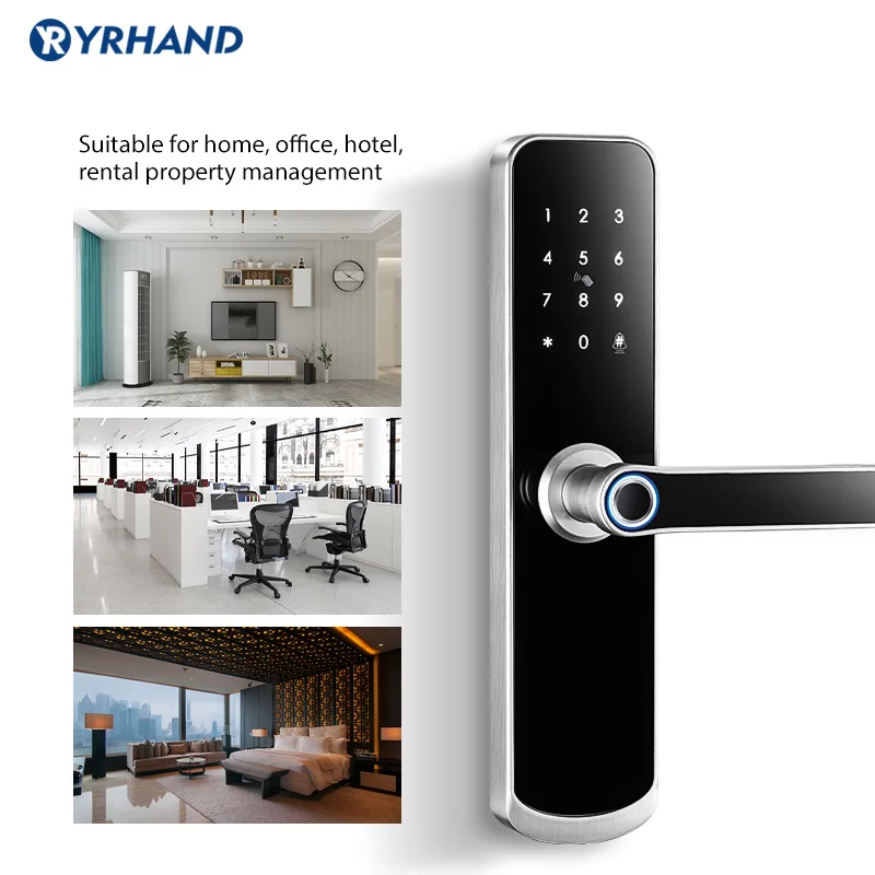 Bluetooth Fingerprint Door Lock TT Lock App Code Card Key Touch Screen Smart Door Lock Security Digital Electronic Lock For Home