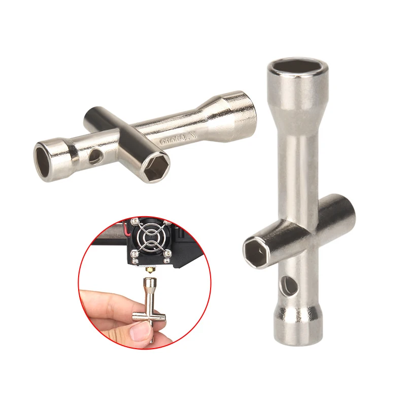 2PCS Mini Hexagonal Cross  Wrenches Spanner Sleeve Socket Maintenance Wheel Tool  for M2 M2.5 M3 M4 Screw Nut  E3D Nozzles