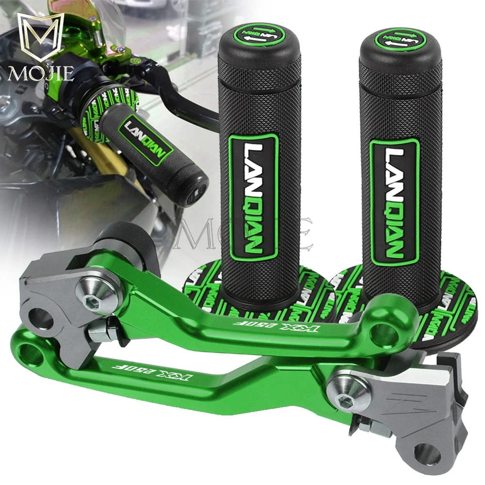 For KAWASAKI KX250F KX 250F KX 250 F 2005-2012 2006 CNC Pivot Brake Clutch Levers Dirt Bike Handle Hand Grip Handlebar Motocross