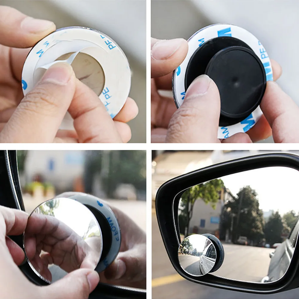 2 PCs Additional Spherical Dead Zone Mirrors Blind Zone Mirrors 50mm Round Mirrors for Car