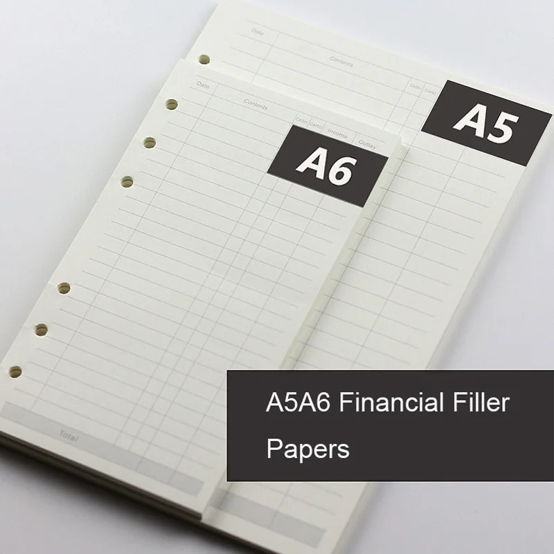 Planificador de papel de impresión sin madera A5 A6 A7, páginas interiores para Filofax, cuaderno de oficina creativo, relleno en espiral, carpeta de papeles, página interior