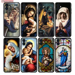 Virgin Mary Christian For Apple iPhone 15 14 13 12 11 Pro Max Mini XS X XR 7 8 6 Plus 5S Silicone Black Phone Case