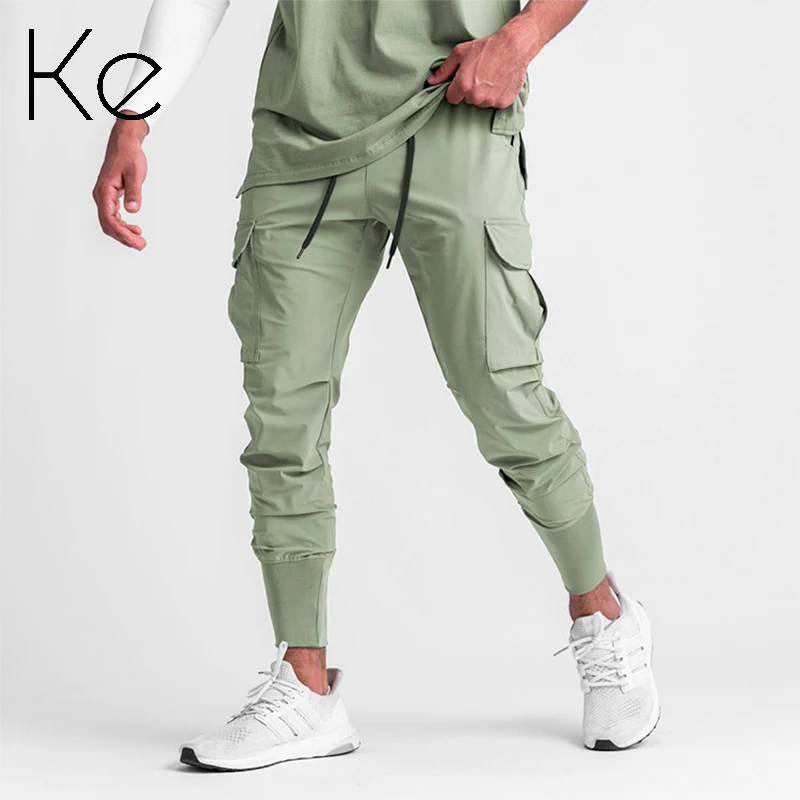 

KE015M summer thin ice tow trousers trendy loose large size multi-pocket air-conditioned pants quick-drying men's sports pants