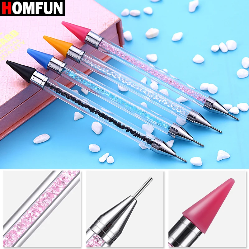 HOMFUN DIY Diamond Painting Pen Tool Accessories Rhinestones Pictures Double Head Diamond Embroidery Point Drill Pen Gift