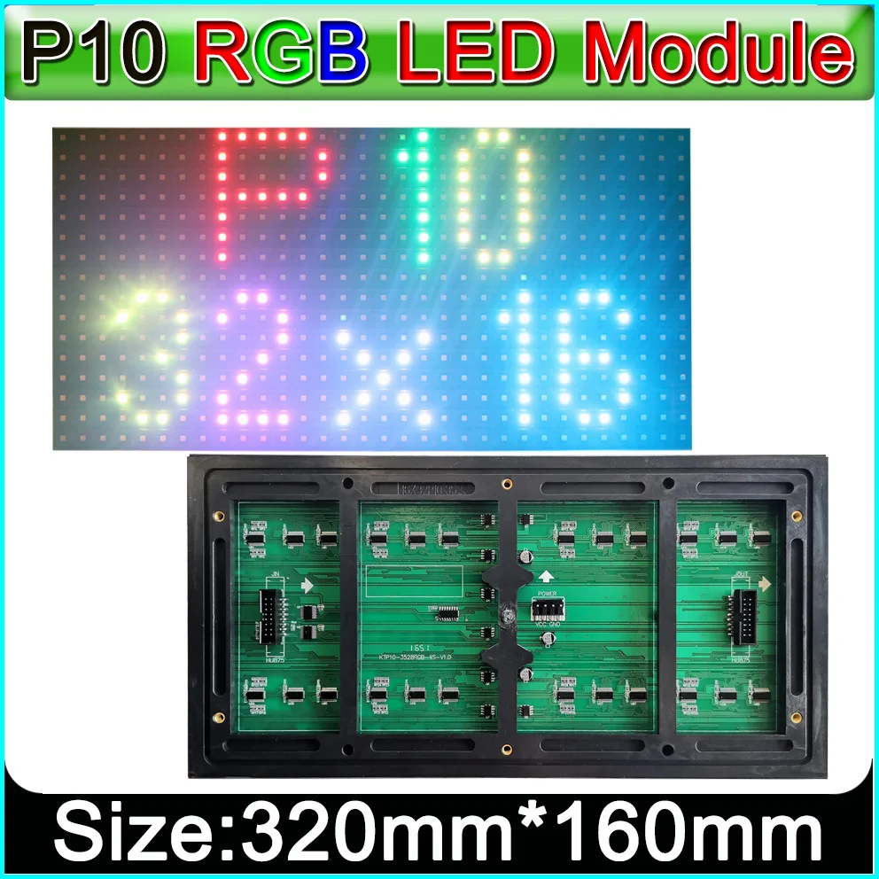 

P10 RGB LED panel,Outdoor Full Color LED Display Module 320*160mm 32*16 pixels, Full-color LED advertising signs
