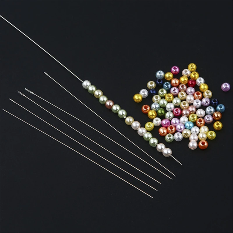 MIUSIE 335/230/150mm Stainless Steel Long Beading Needles Silver Sewing Needles For Beads Embroidery Tool DIY Needlework