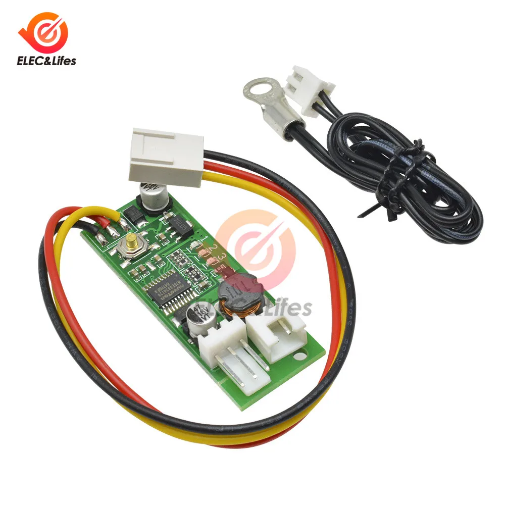 DC 12V 2-3 Wire Temperature Control Denoised Speed Controller Governor Regulator with Probe ON/OFF for Computer PC Fan/alarm