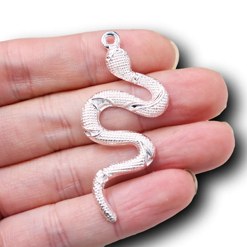 5pcs Hip Hop Style Snake Alloy Pendant DIY Charms Necklace Earrings Jewelry Carfts Making A2063