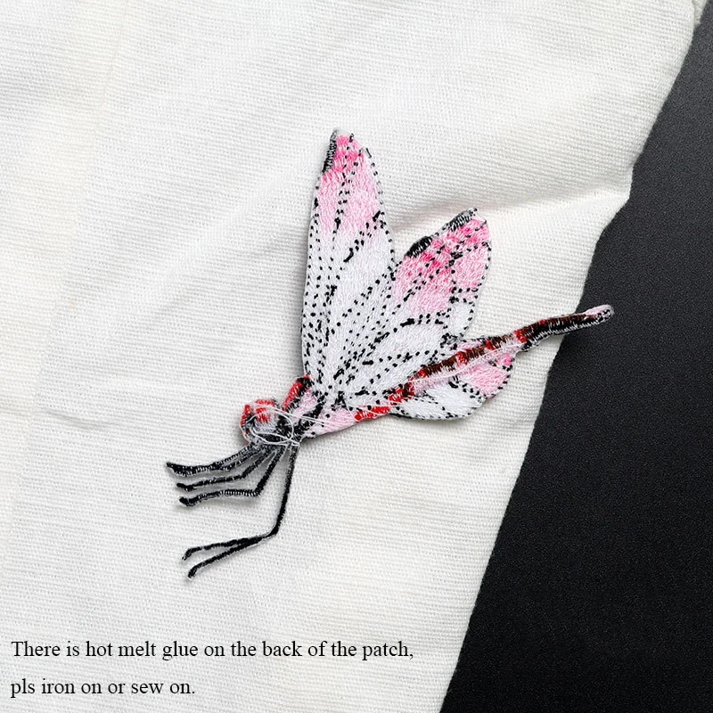 Dragonfly Embroidery Patch Animal Clothing Heat Transfer Patchwork Personalized Decorative DIY Stickers for Clothes Bag Hat