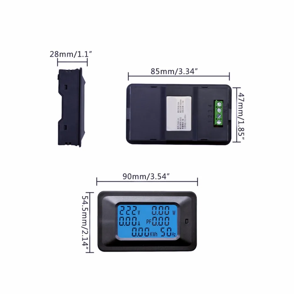 100A/20A AC LCD Digital Panel Power Watt Meter Monitor Voltage KWh Voltmeter Ammeter Tester Tools