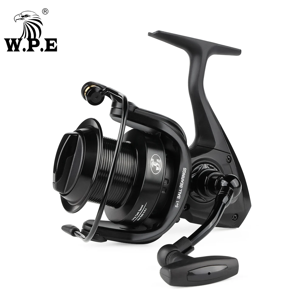 W.P.E HKE Fishing Reel 5000/6000 Spinning Reel 4.4:1 Gear Ratio 5+1 BBs Full Metal Spoon Carp Fishing Reel Saltwater Tackle