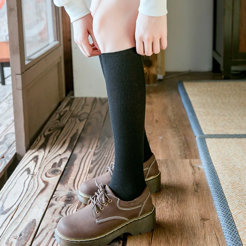 10 Colors Autumn New Women\'s Socks Cotton Winter Long Socks Harajuku Female Trick Warm Solid Color Sock Casual Ladies Sox