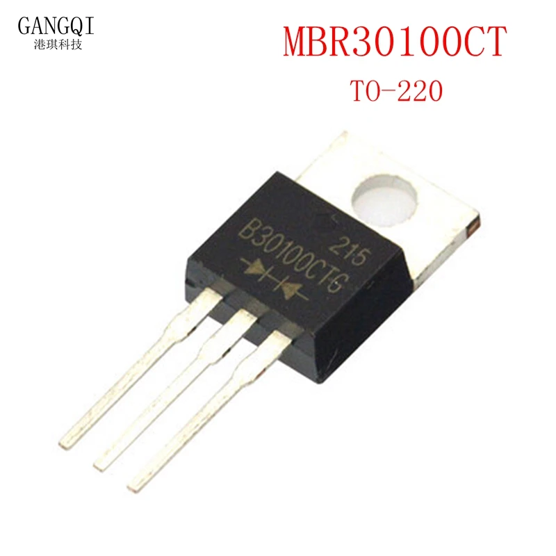 10PCS/Lot MBRF30100CT MBR30100CT MBRF30100 MBR30100 B30100G TO-220S chottky  Rectifiers In Stock