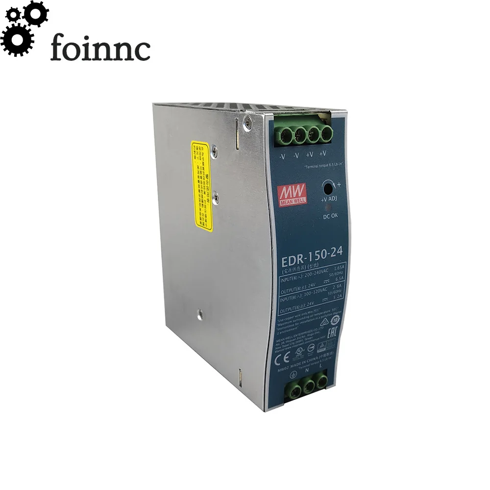 CNC Machine MEAN WELL AC100-240V 150W Single Output Switching Power Supply EDR-150-24 Series