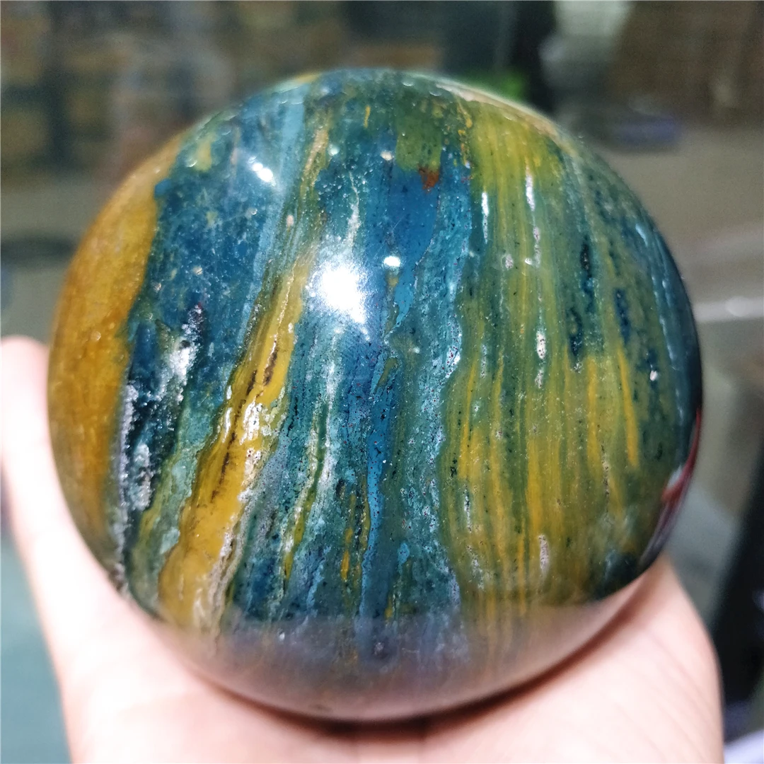 

Natural Ocean Jasper Crystal Sphere Sea Jade Quartz Mineral Balls Charms Aesthetic Home Decor Living Room Desk Furnishings Stone