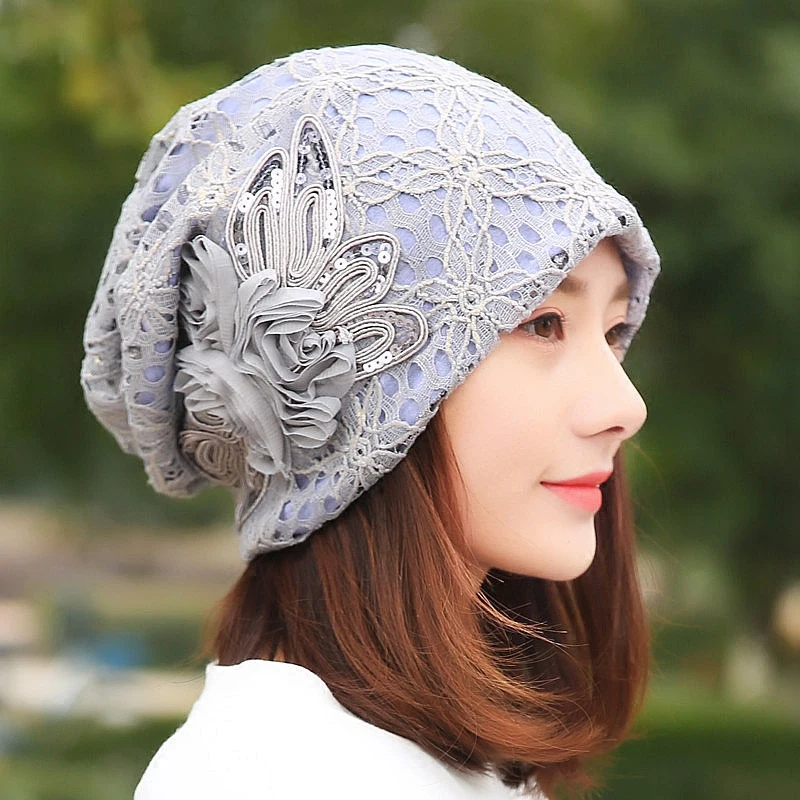 Spring Autumn Hat For Women Skullies Beanies Women Fashion Warm Cap Unisex Elasticity Knit Beanie Hats Gorros Female Lace Caps