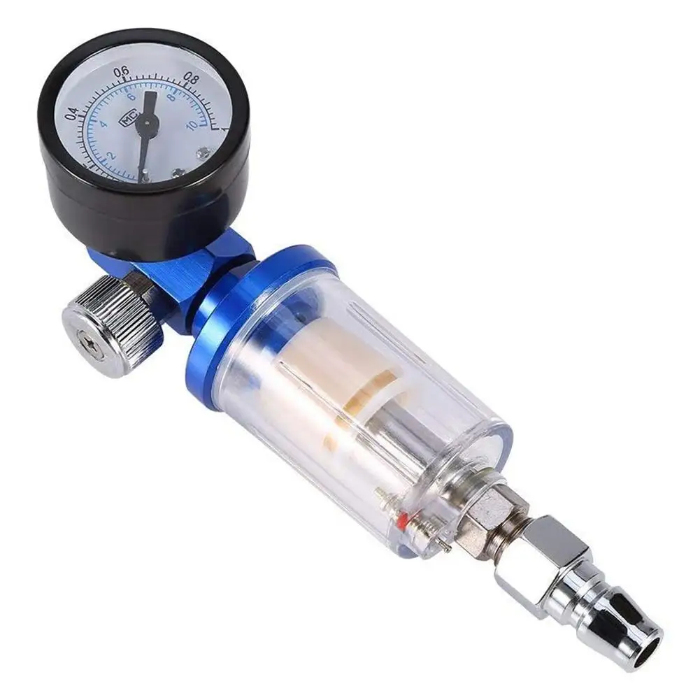 1/4inch Paint Spray Pistol Air Pressure Regulator Gauge with Water Trap Filter