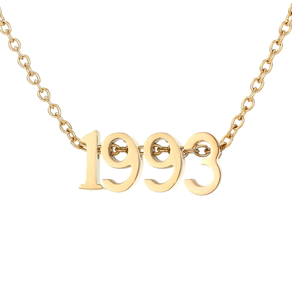 Juji 316L الفولاذ المقاوم للصدأ الرقمية قلادة للنساء 2021 مجتمعة أرقام المختنق قلادة المرأة مجوهرات بالجملة/دروبشيبينغ