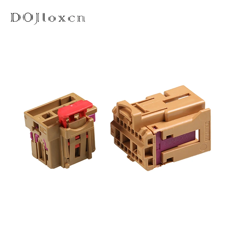 1-50 Takım 17 Pin Delphi Araba Ön Koltuk Konektörü Kahverengi Erkek Dişi Fiş 4F 0972575 B Kablo Demeti Modifikasyonu için 8K 0972483 B/