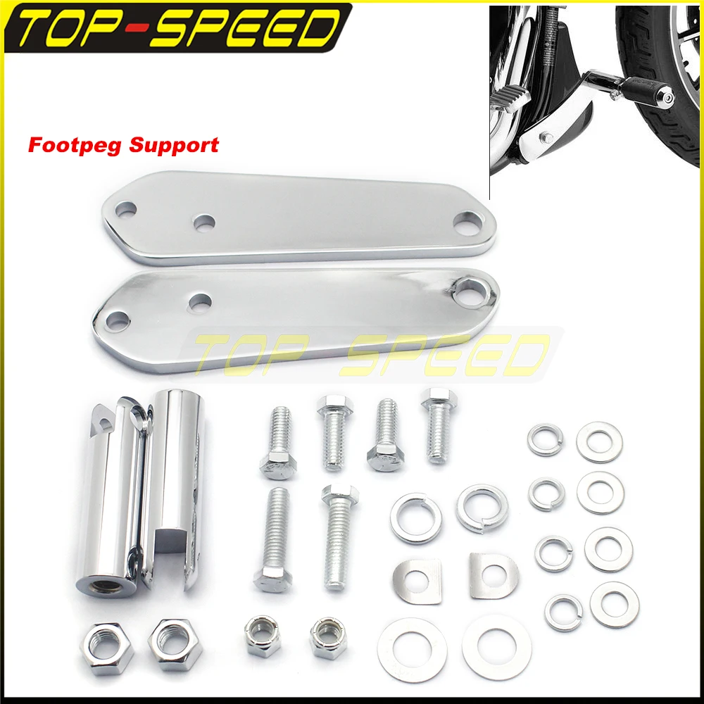 

Chrome Highway Brackets Foot Peg Mount Kit Mount Footrest Forward Footpeg Support For Harley Dyna Super Glide FXD EFI 49019-95