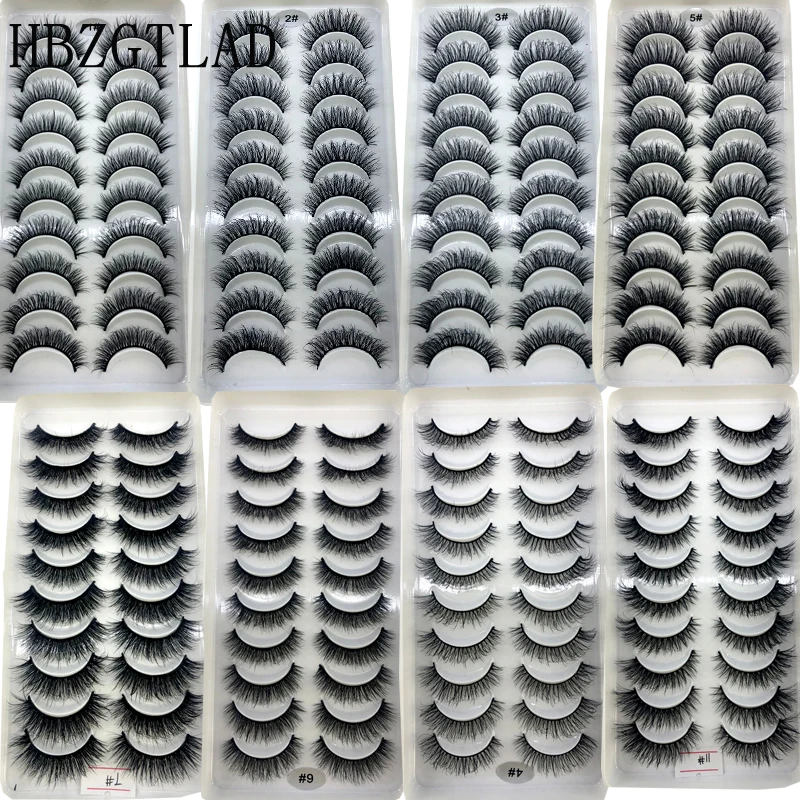 2023 NEW 10 Pairs Natural False Eyelashes Fake Lashes Long Makeup 3d Mink Lashes Extension Eyelash Mink Eyelashes for Beauty