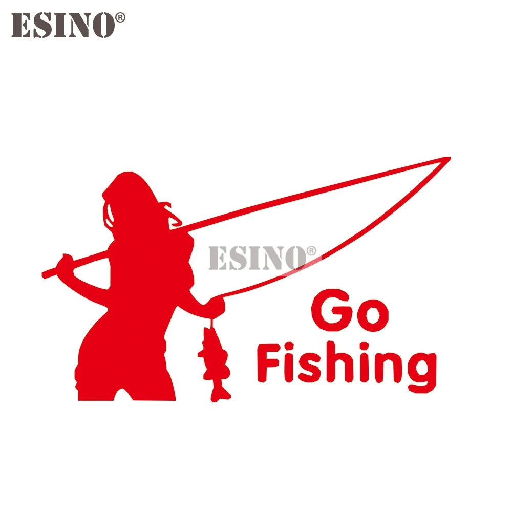Car Styling Creative Sticker Sexy Lady Girl Go Fishing Auto PVC 3D Carving Decal Car Accessories Bumper Body Decal Pattern Vinyl