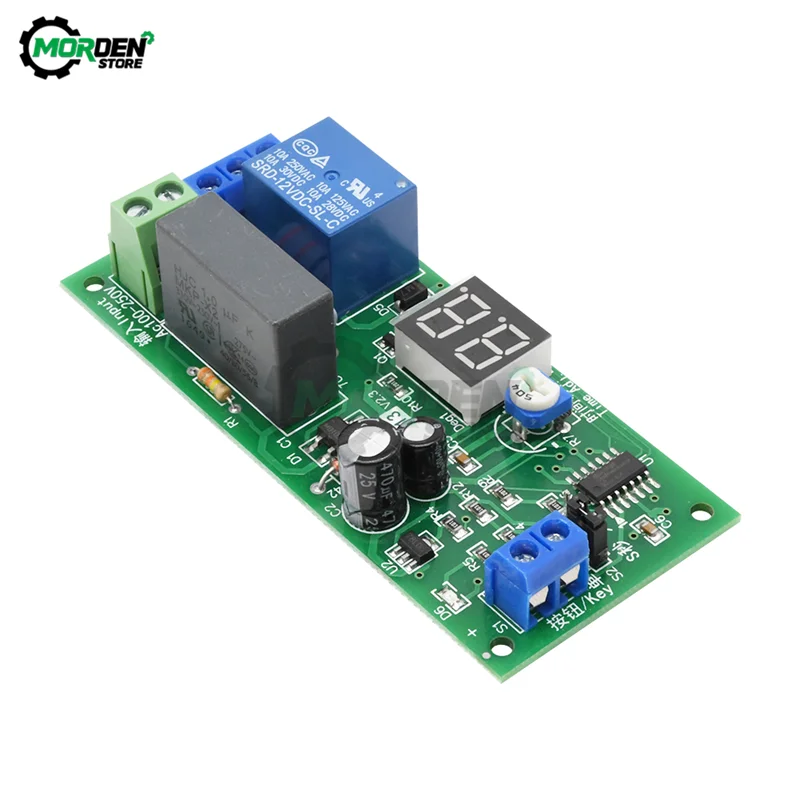 JK13 AC 220V Digital Display Delay Relay Module Delay Timer Switch Turn Off Board 0-99 S/Minutes Delay Relay Module