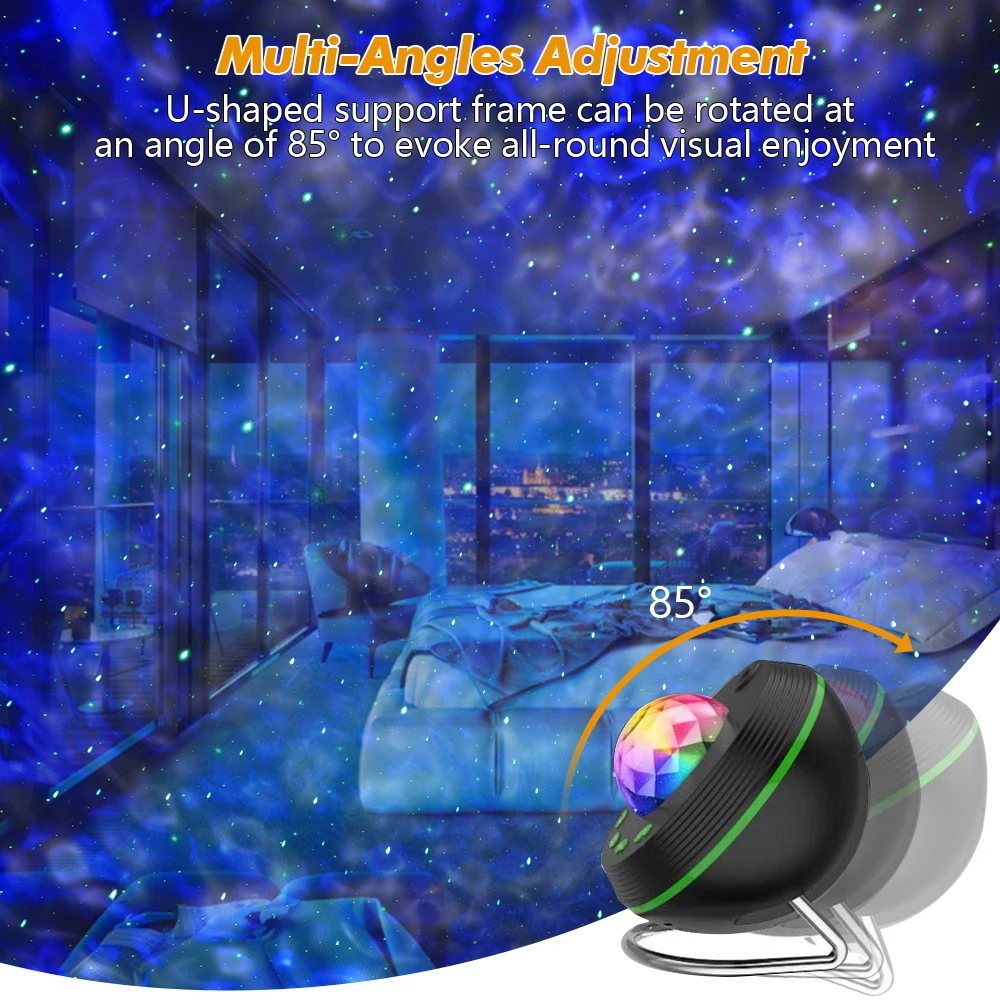 Imagem -02 - Tuya Smart Led Star Galaxy Projetor Onda do Oceano Starry Sky Night Light Lâmpada Atmosfera Nebulosa Bluetooth Usb Music Player Wi-fi Novo