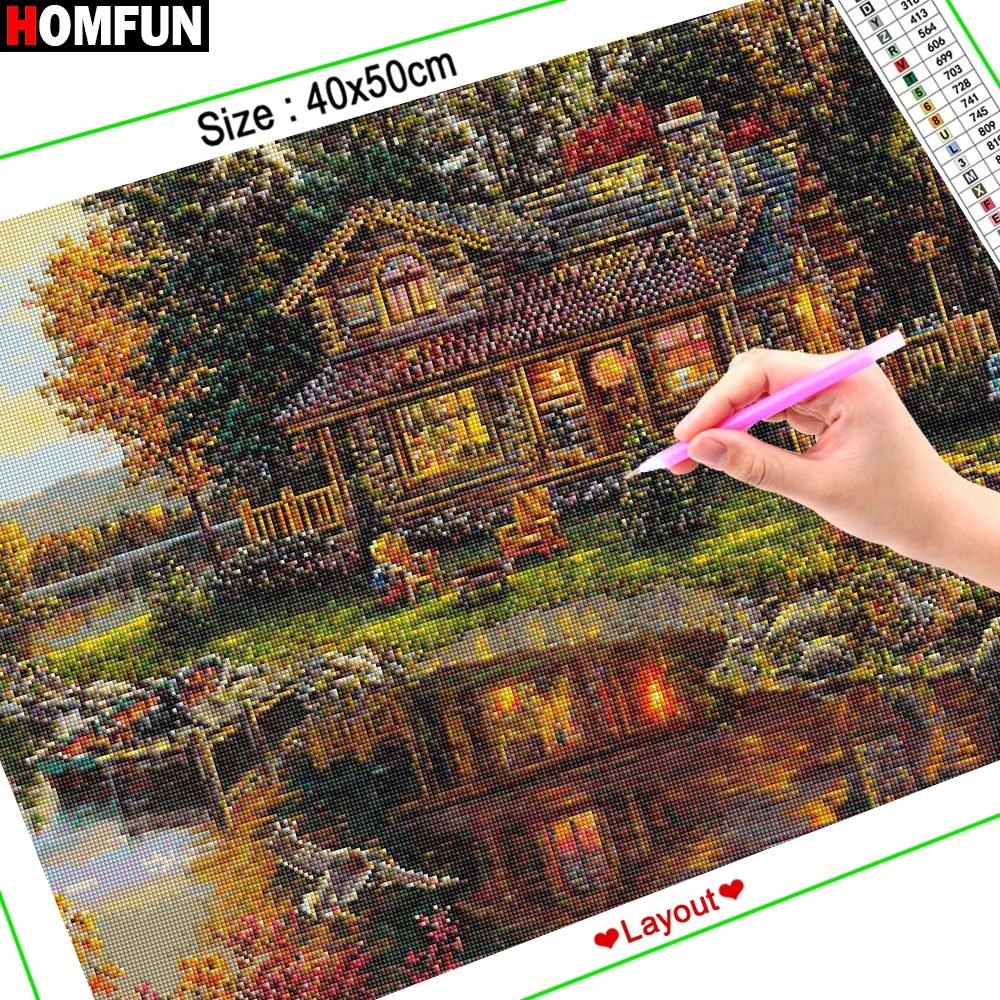 HOMFUN Diamond Painting Cross Stitch Pattern 5D Diamond Embroidery \