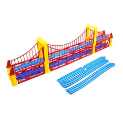 Accesorios de escena de Tren Eléctrico para niños, juguetes para niños, puente doble, 8 vías rectas, 2 pistas de escalada, PD89