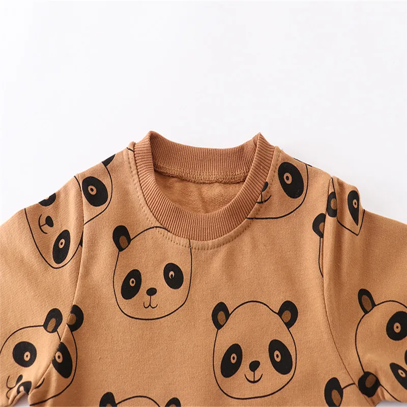 Jumping Meters New Arrival  Panda Sweatshirts For Boys Girls Wear Hot Selling Baby Clothes Autumn Spring Long Sleeve Shirts