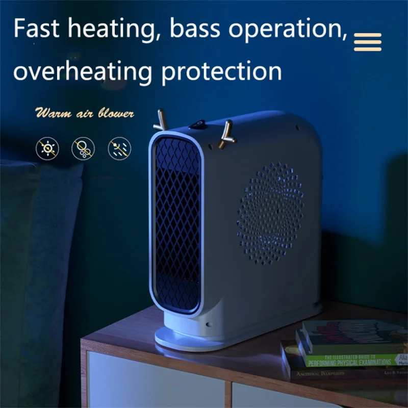 Calentador eléctrico portátil para oficina, Mini ventilador de calefacción para escritorio, radiador de estufa, PTC, calentador de cerámica, invierno, 220V, QN66