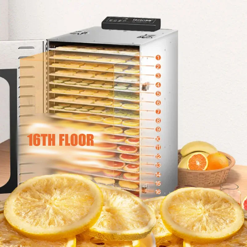 16 Layer Food Dehydrator Fruit Vegetabl Snacks Herbs Gain Meat Food Dryer Dry Fruit Machine Машина для сухофруктов