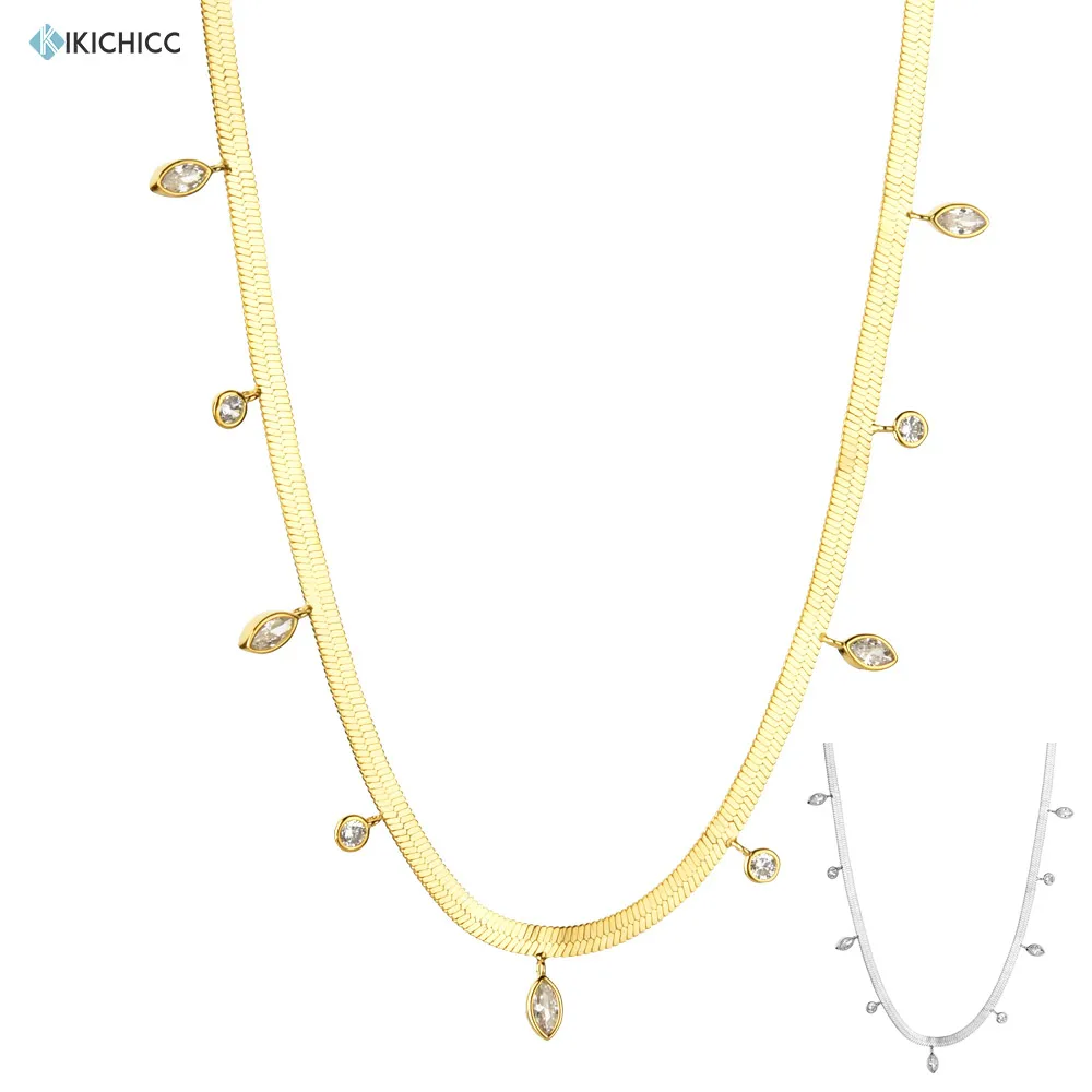 Kikichicc – collier ras du cou à breloques en argent Sterling 100% et Zircon doré pour femmes, bijoux de luxe à la mode, en cristal, 925