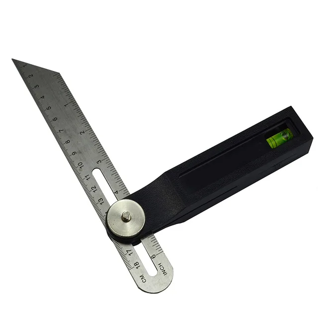 0-22/0-27cm Sliding Angle Ruler T Bevel Hardwood Handle Rotatable Engineer Ruler Plastic Handle Wooden Marking Gauge Protractor