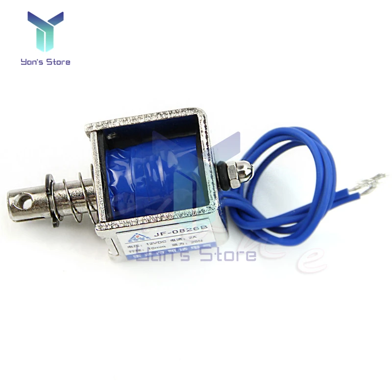 DC 12V/2A JF-0826B Open Frame Solenoid Reset 10mm Push Pull Type Electronic DC Electromagnet For Vending Textile Machines